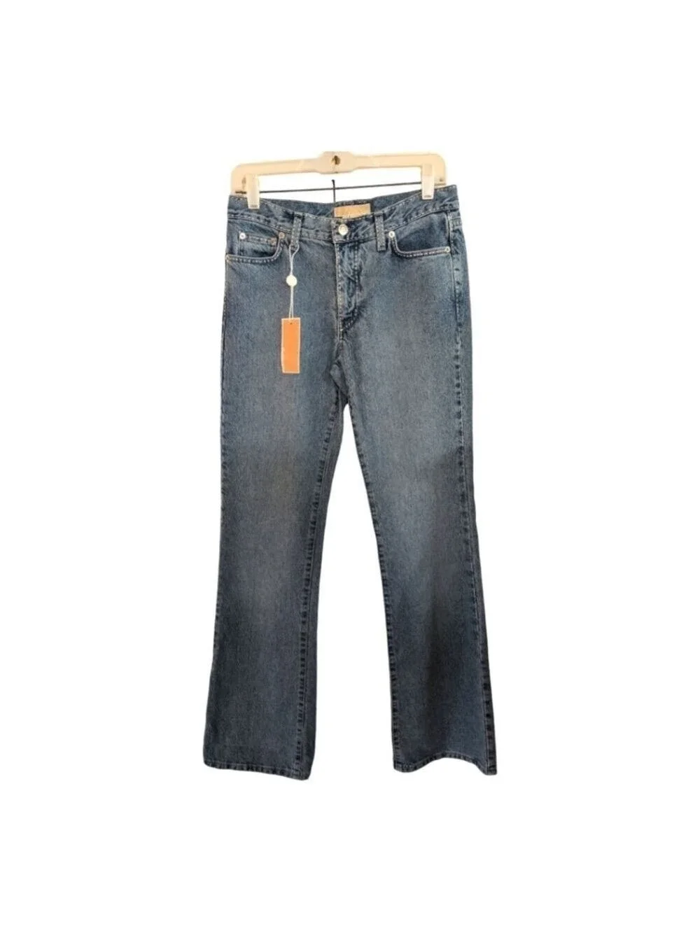 Michael Kors Y2K Light Wash Stitched Seam Flare Jeans Size 4